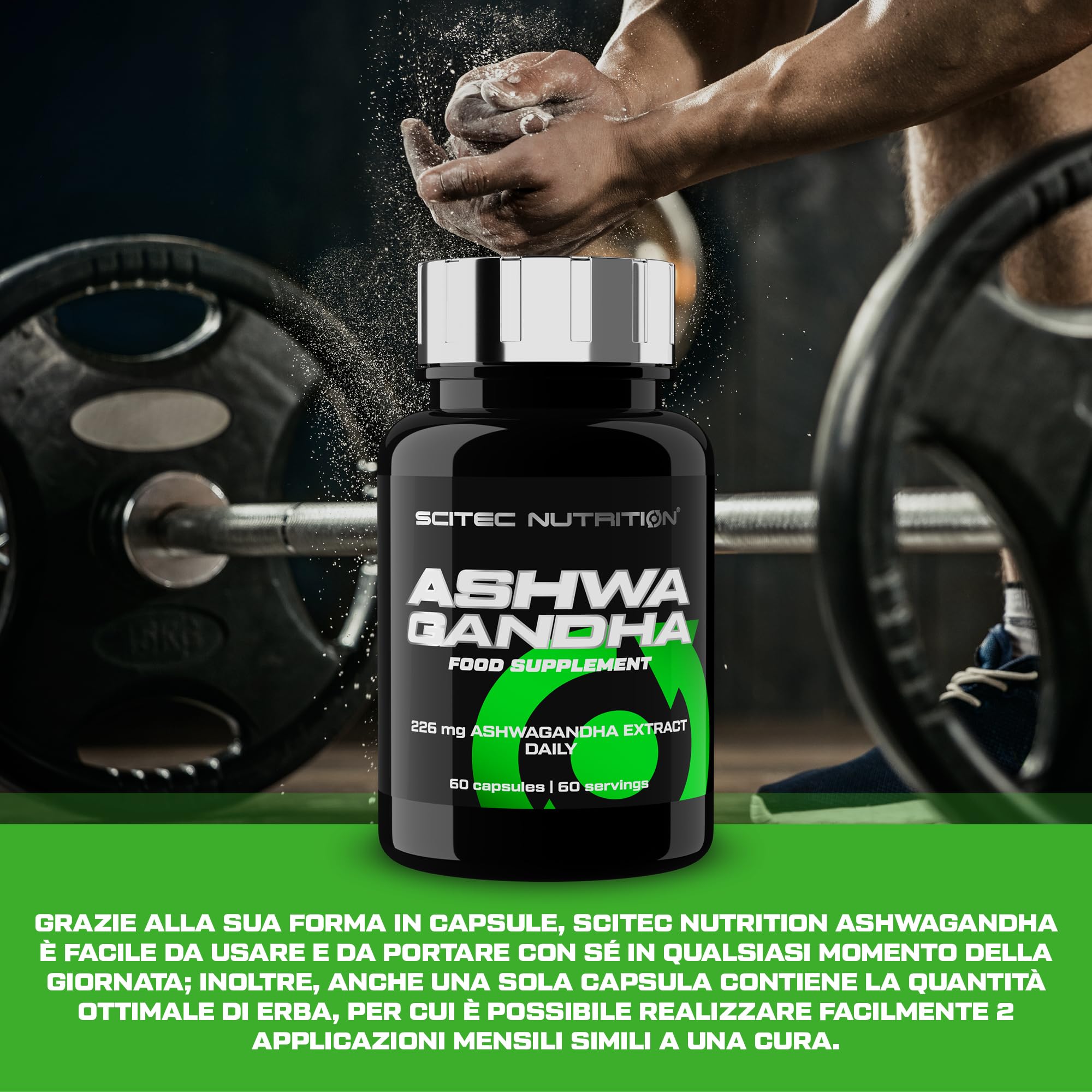 Scitec Nutrition Ashwagandha | Estratto di radice di Ashwagandha | Per sostenere il sistema immunitario e il livello ottimale di stress, 60 capsule