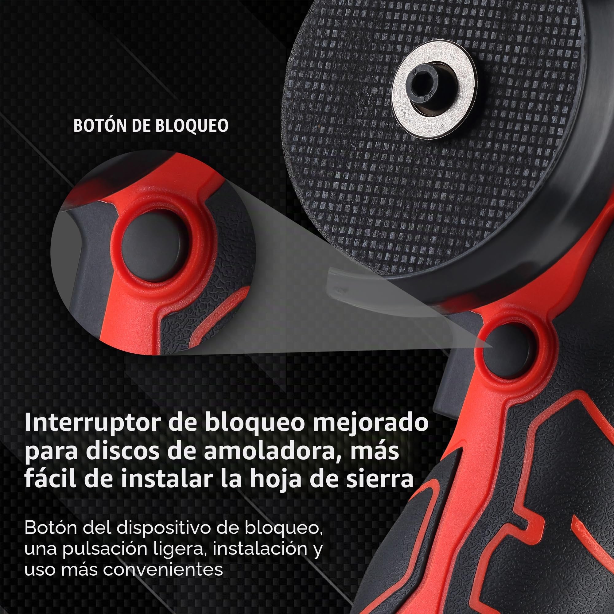 Amoladora Angular Inalámbrica TEENO 19500 RPM, Radial de Batería 76mm con 2 Baterías 2000mAh, Mini Amoladora Profesional + 6 Discos Corte, Kit Completo (Caja Plástica) - Para Esmerilar, Pulir, Cortar