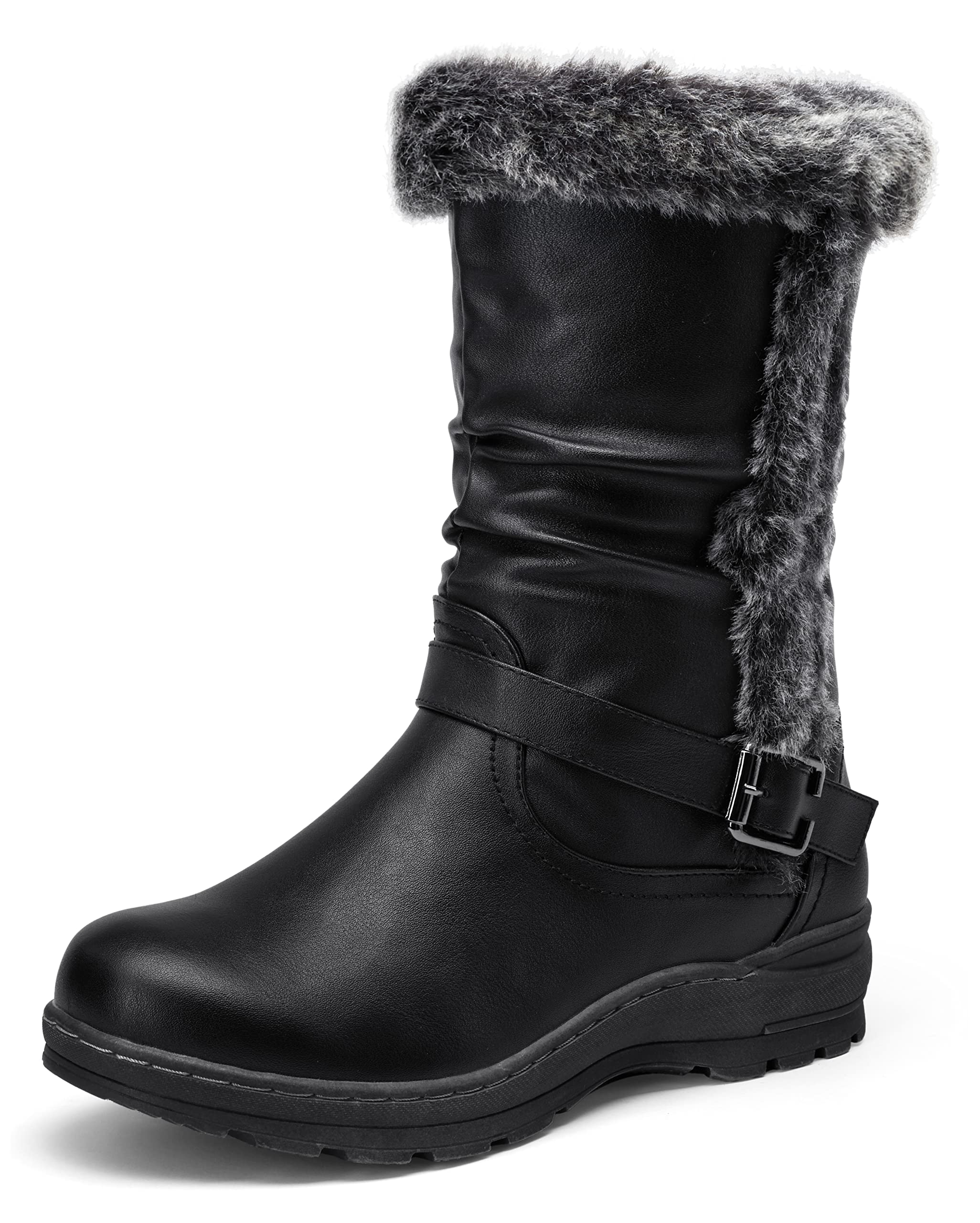 VEPOSEWomen's Fashion Ankle Booties Combat Boots for Women, Eight Eyes