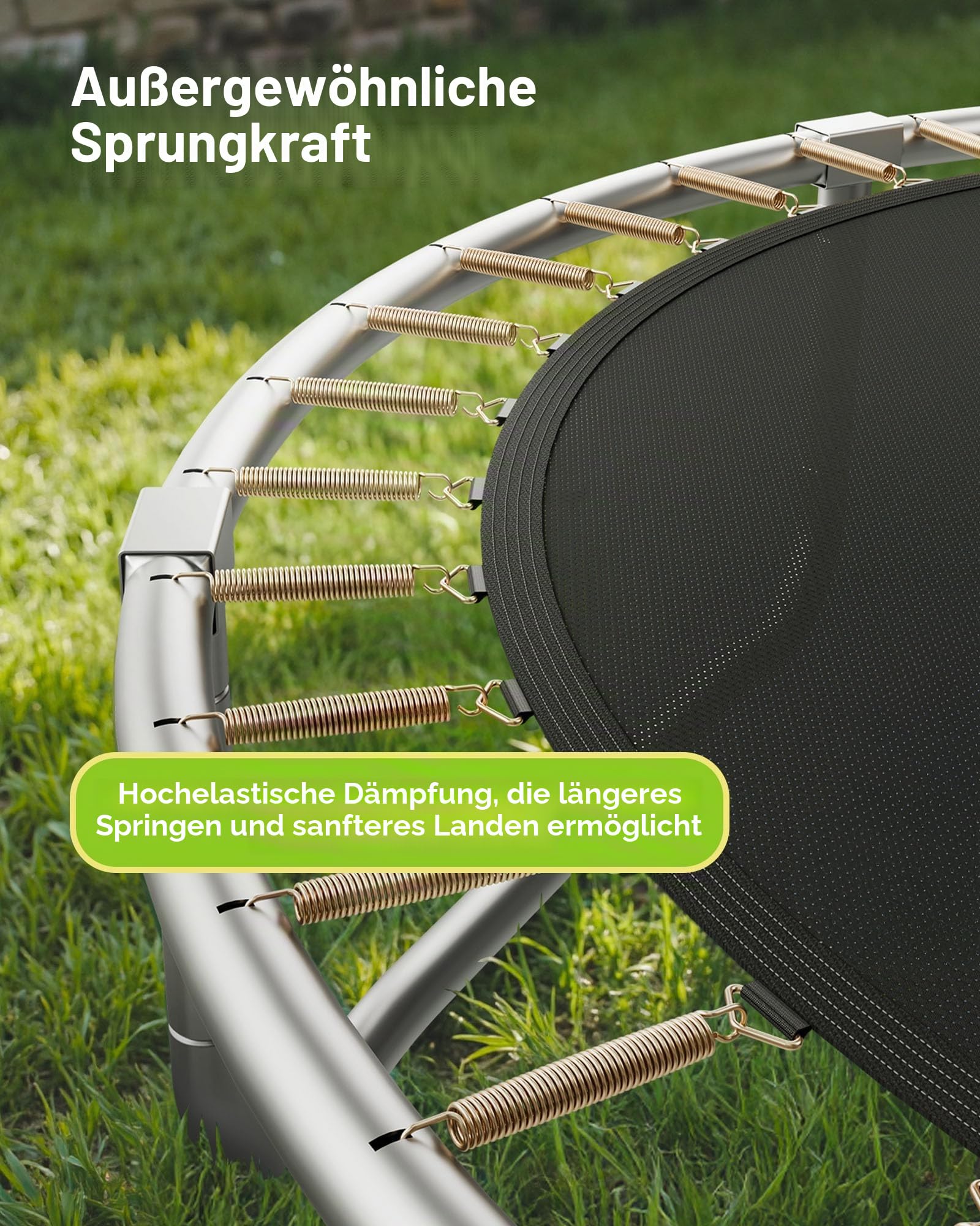 VEVOR Outdoor Trampolin Bodentrampolin mit Sicherheitsnetz & Stahlrahmen, ASTM-geprüft, Hochleistungstrampolin, max. 150 kg Gewichtskapazität, Gartentrampolin