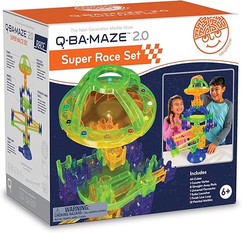 MindWare Q-BA-Maze Super Race Set - Juego de 68 piezas - A partir de 6 años