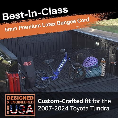 Vista 43 de Red de carga de sobre para GMC Sierra y Chevy Silverado – Se adapta a 2013-2025 – Bungee mejorado de 0.197 in – Bolsa de almacenamiento integrada