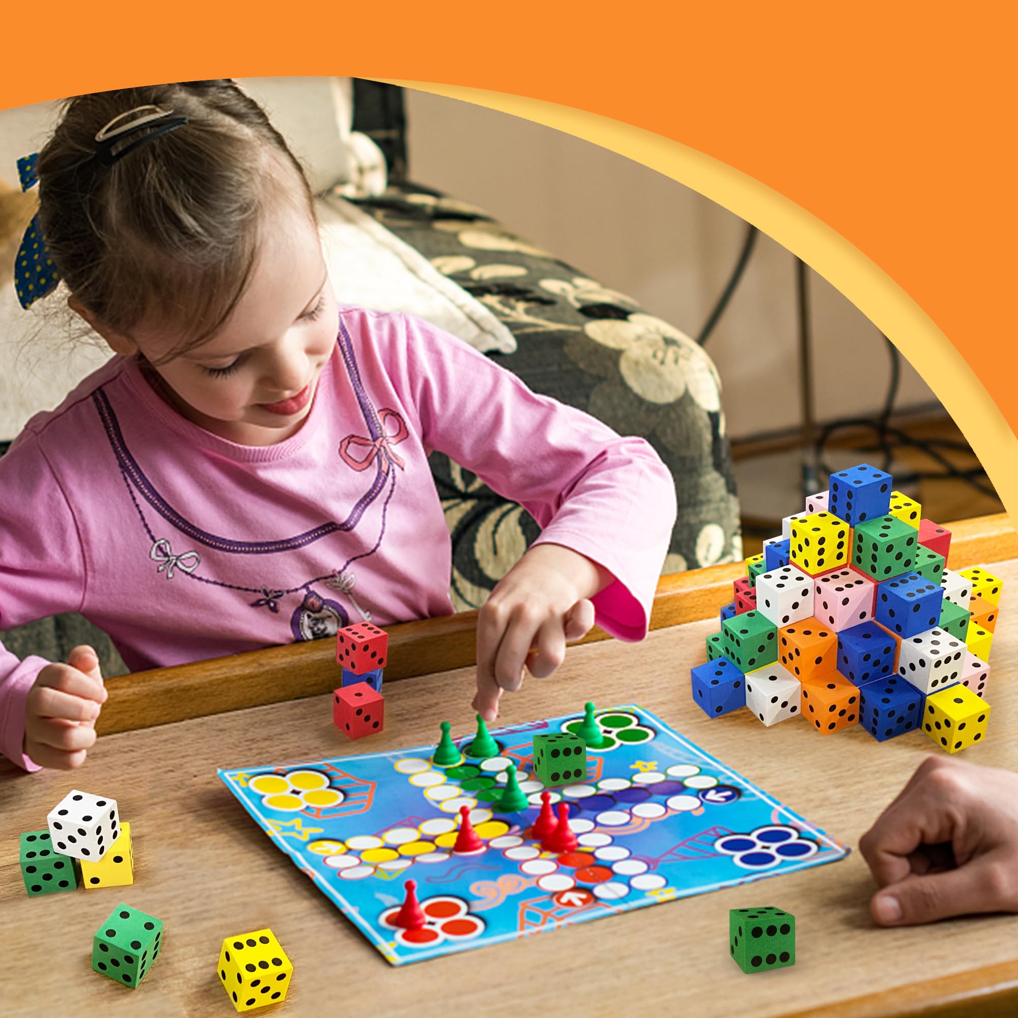 110 Stück kleine bunte Schaumstoffwürfel mit Zahlen für Mathematik-Spiele, Bauspielzeug, Klassenzimmer, Lernspielzeug, Unterhaltung für Partys, Geburtstagsgeschenke im 7