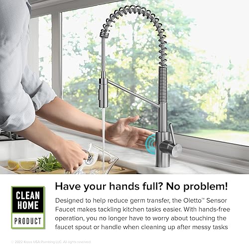 Miniatura 85 de KRAUS Oletto - Grifo de cocina y filtro de agua 2 en 1, monomando y extraíble, estilo comercial, para ósmosis inversa o sistema de filtración