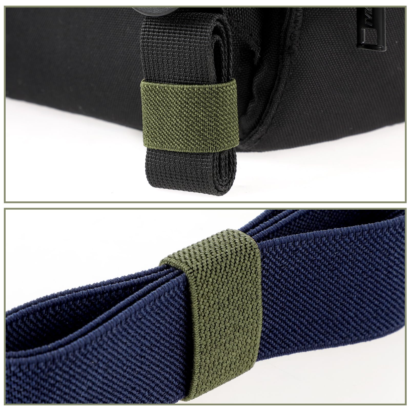 Giantree Paquete de 6 soportes elásticos para cinturones de trabajo, trabillas elásticas para cinturón, soporte para correa de mochila, soporte para cinturón, soporte para cinturón (Ejercito verde)