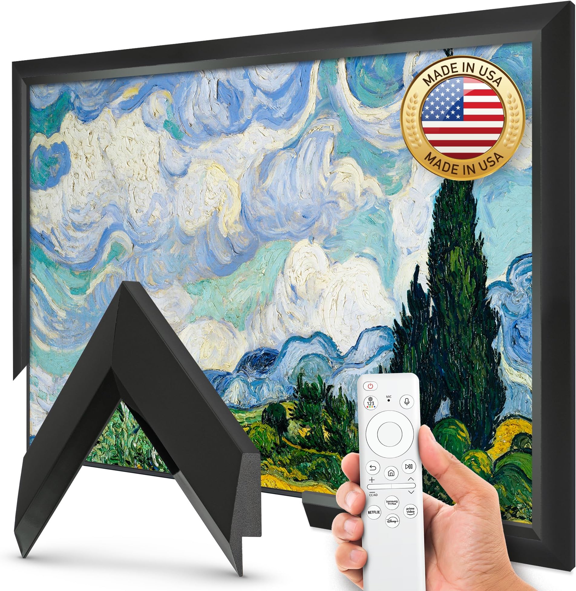 Modern Tuxedo Black 43" Slim Deco TV Frame - Compatible ONLY with Samsung The Frame TVs (Fits 2021-2026, LS03A, LS03B, LS03C, LS03D, LS03FA)