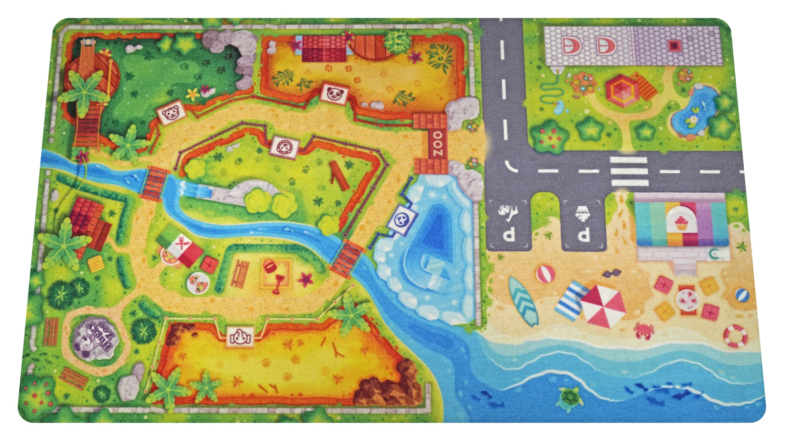 HuggyPlay dywanik do zabawy zoo dywan dziecięcy 90 x 150 cm