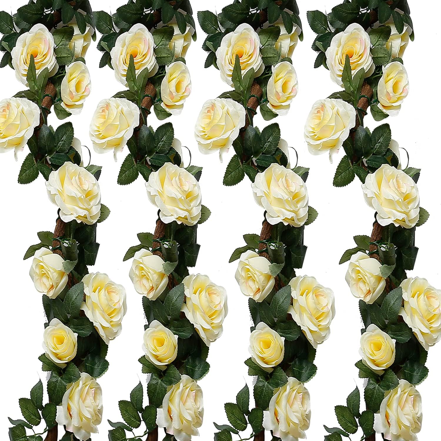 Artificial Rose Vines,4 Pcs Fake Flowers Garlands Hanging