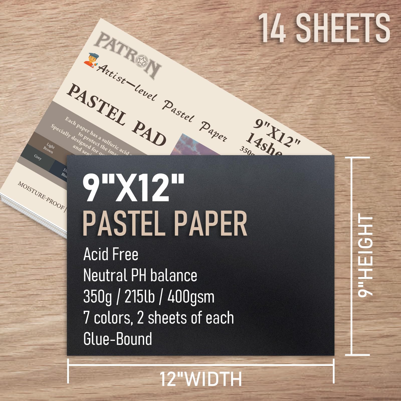 Pastellpapier, 9 x 12 Block (14 Blatt)