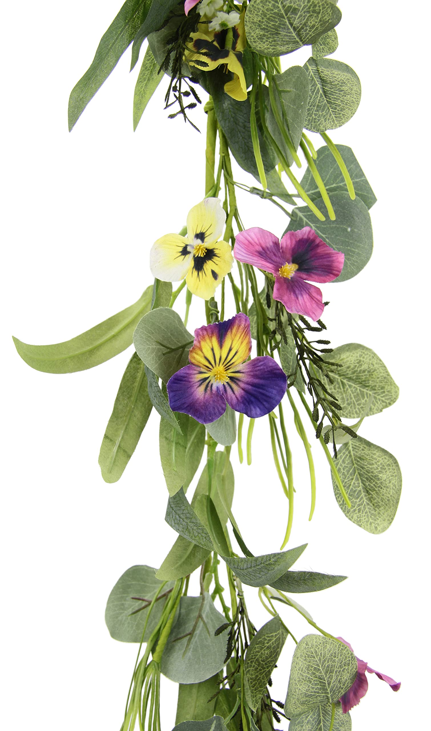 Künstliche Blumenranke Stiefmütterchenranke Girlande Ranke Kette Blumen Efeu Pflanzen Hochzeitsbogen Deko Blumengirlande Raumdeko Wanddeko Seidenblumen Tischdeko Hochzeitsdeko hängend Tischgirlande