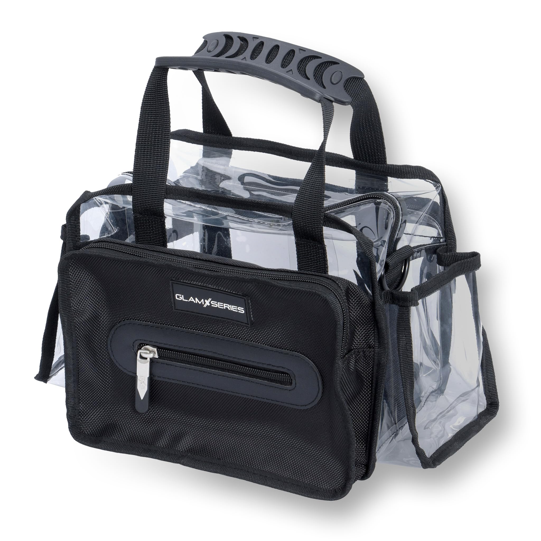 GlamSetter M Kosmetiktasche 230 x 120 x 180 mm, transparenter Make up Organizer mit flexiblen Trageoptionen