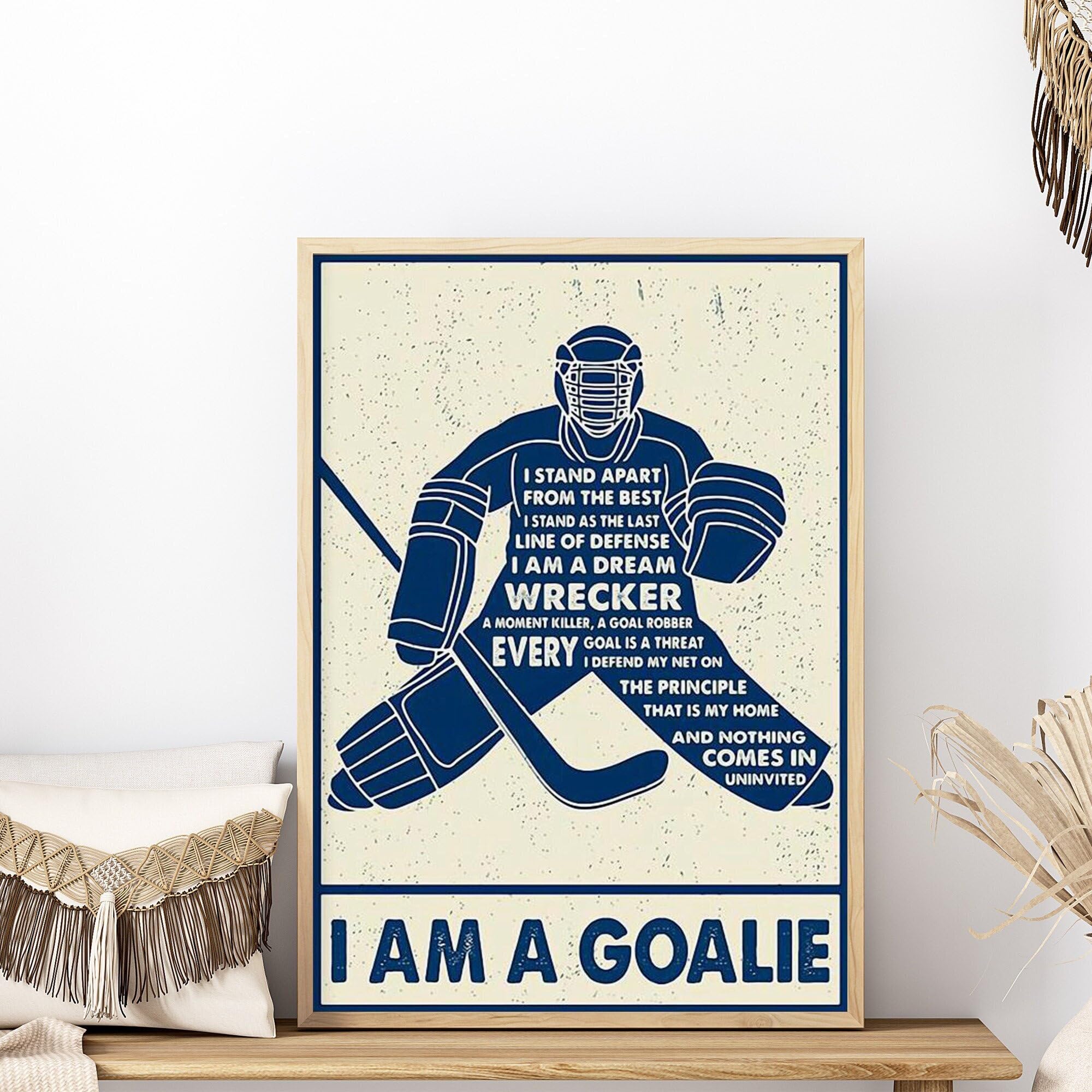 Nuboxx Boys Yt_1 Hockey Player Hockey I Am A Goalie Metal Signgift For Hockey Player Ice Hockey Player Gift Hockey Wall Hanging Hockey Room Decor Metal Tin Sign 6X8 Inch