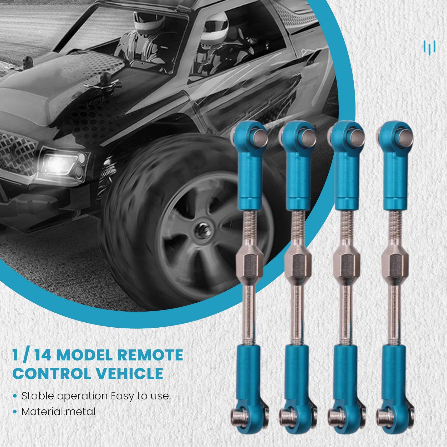 für 1:14 144001 RC Auto Voll Upgrade Teile Metall C Sitz Lenk Becher Schwinge Zentral Antriebswelle, Blau