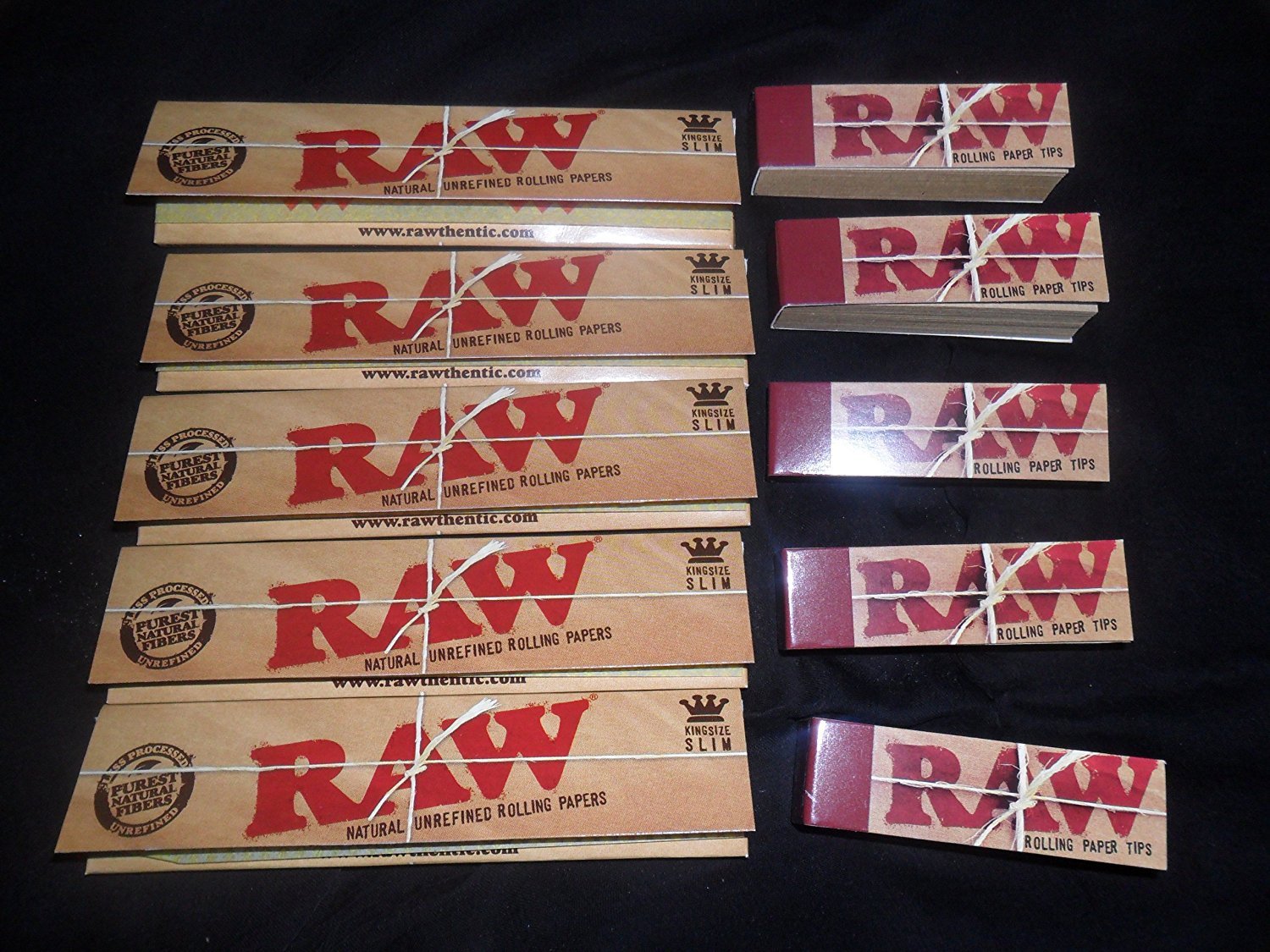 Raw King Size Rolling Paper 5 Booklet 160 paper. and 5 roach card 250 tips ITK_Trade by ITK_TRADE