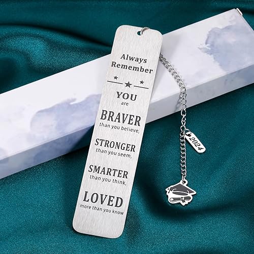 Miniatura 3 de Regalos de graduación 2024 para ella, él, clase de 2024, marcapáginas para mujeres y hombres, universidad, secundaria, adolescente, niña, amigo,