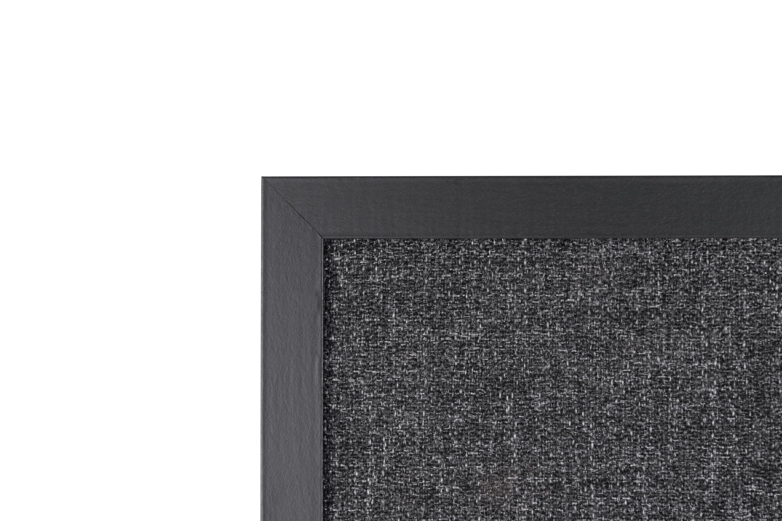 Bi-Office Black Shadow Pannello Per Avvisi Combo Con Tessuto Grigia e Lavagna Magnetica, Cornice Nera, 60 x 45 cm