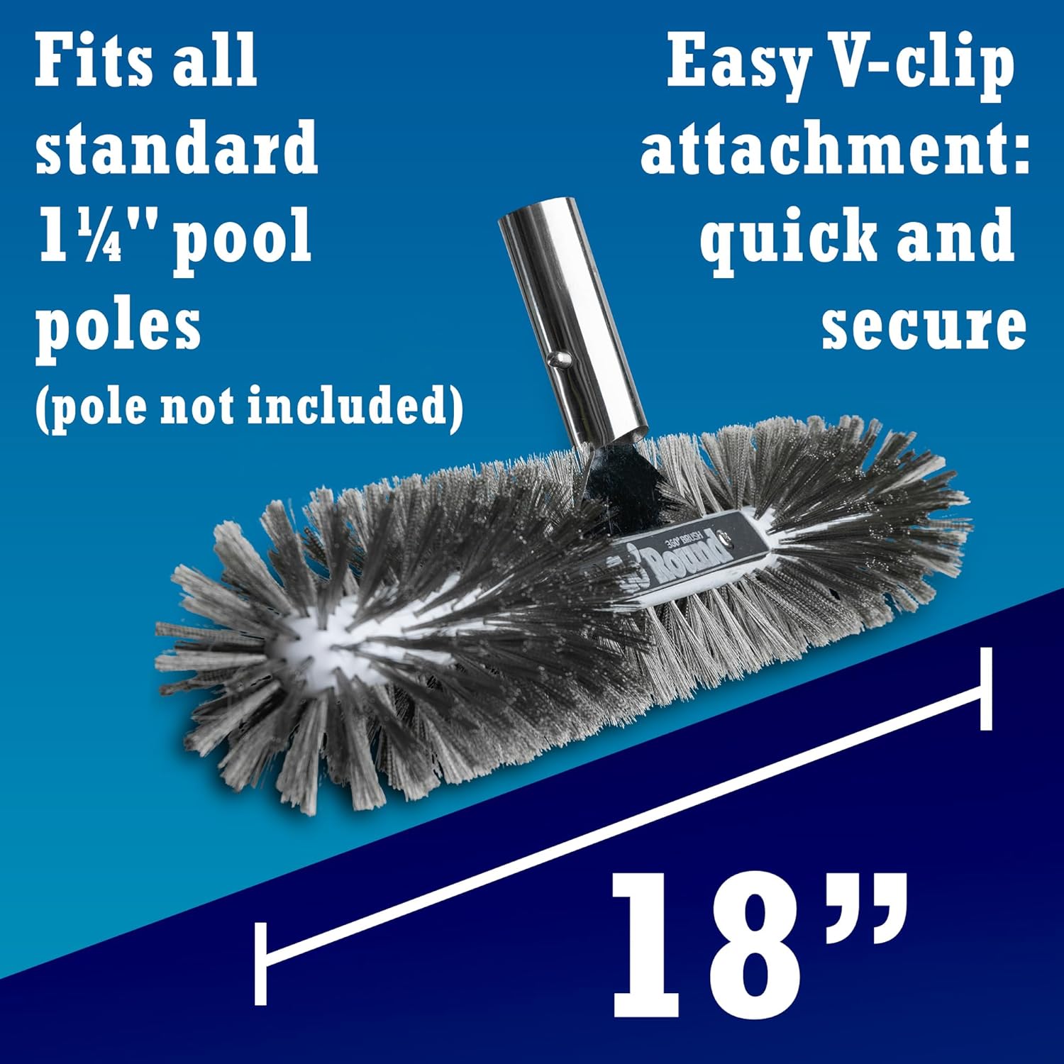 GoRound 360 Stainless Steel Pool Brush 18 inches