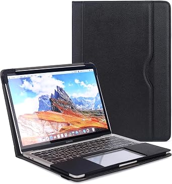 Compatible with Pro Case 13 Inch,PU Leather Case Fits for Model M2 M1, 2024 2023, 2022-2016 A2338 A2289 A2251 A2159 A1989 A1708 A1706, with Kickstand Vents Pocket and Pen Holder
