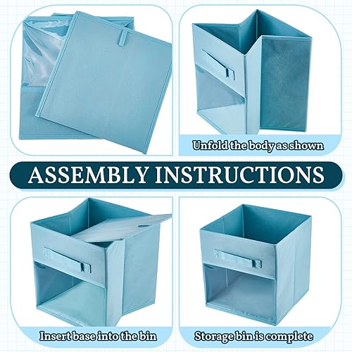 Miniatura 3 de 8 cubos de almacenamiento con ventana transparente de 10 x 10 x 11 pulgadas, cubos organizadores de almacenamiento para armario con asa frontal,