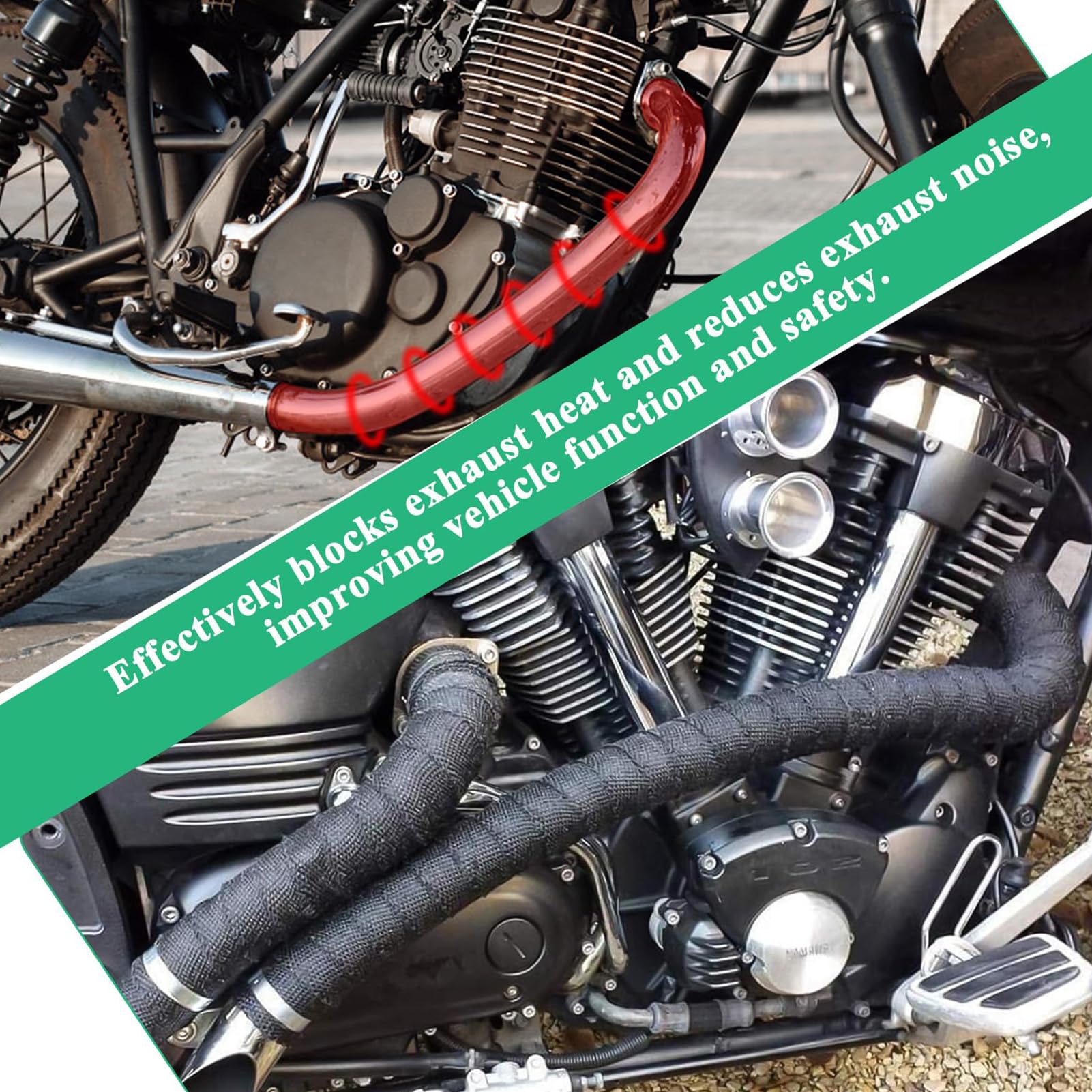 Bande Isolante Thermique Pour Échappement - 10m X 5cm - Autocollant Aluminium + 6 Colliers Inox - Voiture & Moto - 8
