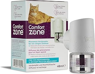Comfort Zone Diffuser: 1 Vernebler und 1 Nachfüllflakon, Pheromone für EIN entspanntes Zuhause - Hilft bei Stress, Markieren, Kratzen und andere problematische Verhaltensweisen product image