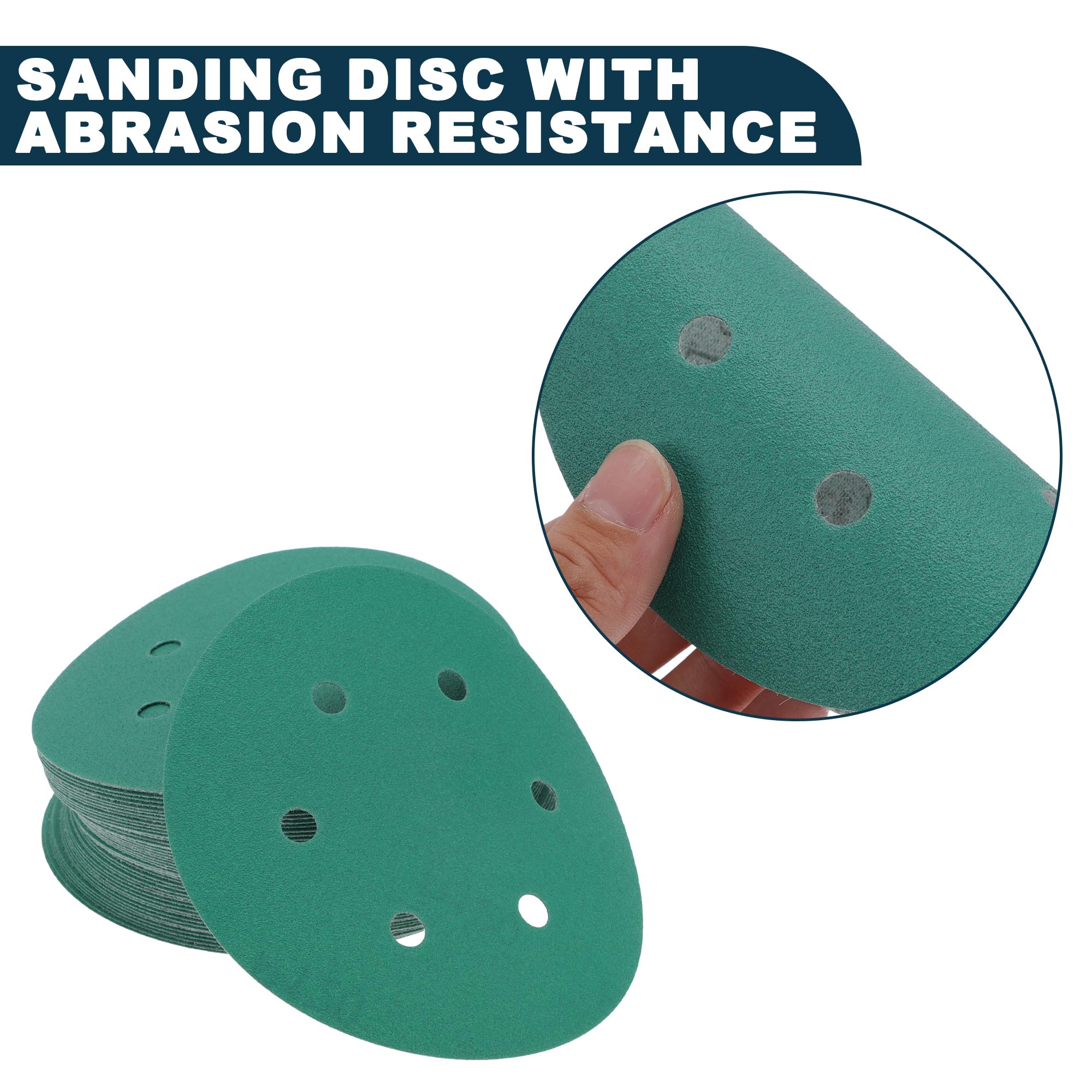 TUCKBOLD Car Sanding Discs 6inch 6 Hole 120 Grit Abrasion Resistance, Green - Image 3