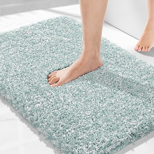 Miniatura 74 de Yimobra Alfombras de baño para baño, 32 x 20 pulgadas, ultra suaves y absorbentes de agua, alfombras de ducha de felpa antideslizantes, tapetes Gris