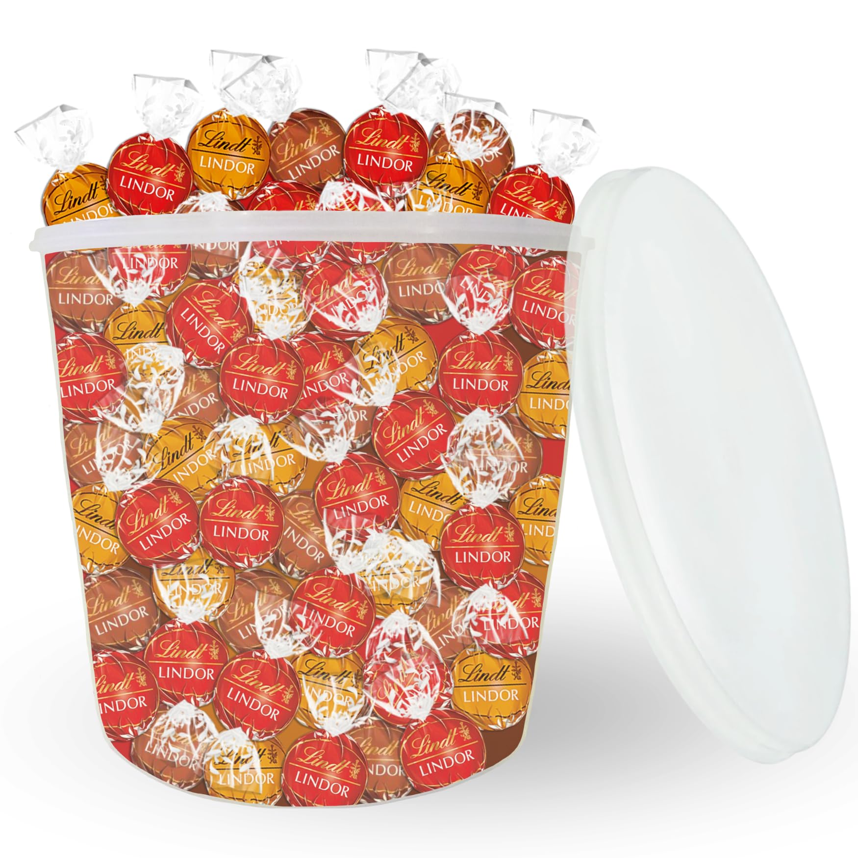 LINDT - 100 bouchées LINDOR Lait Fondant, Noisette et Caramel - 1,25 kg