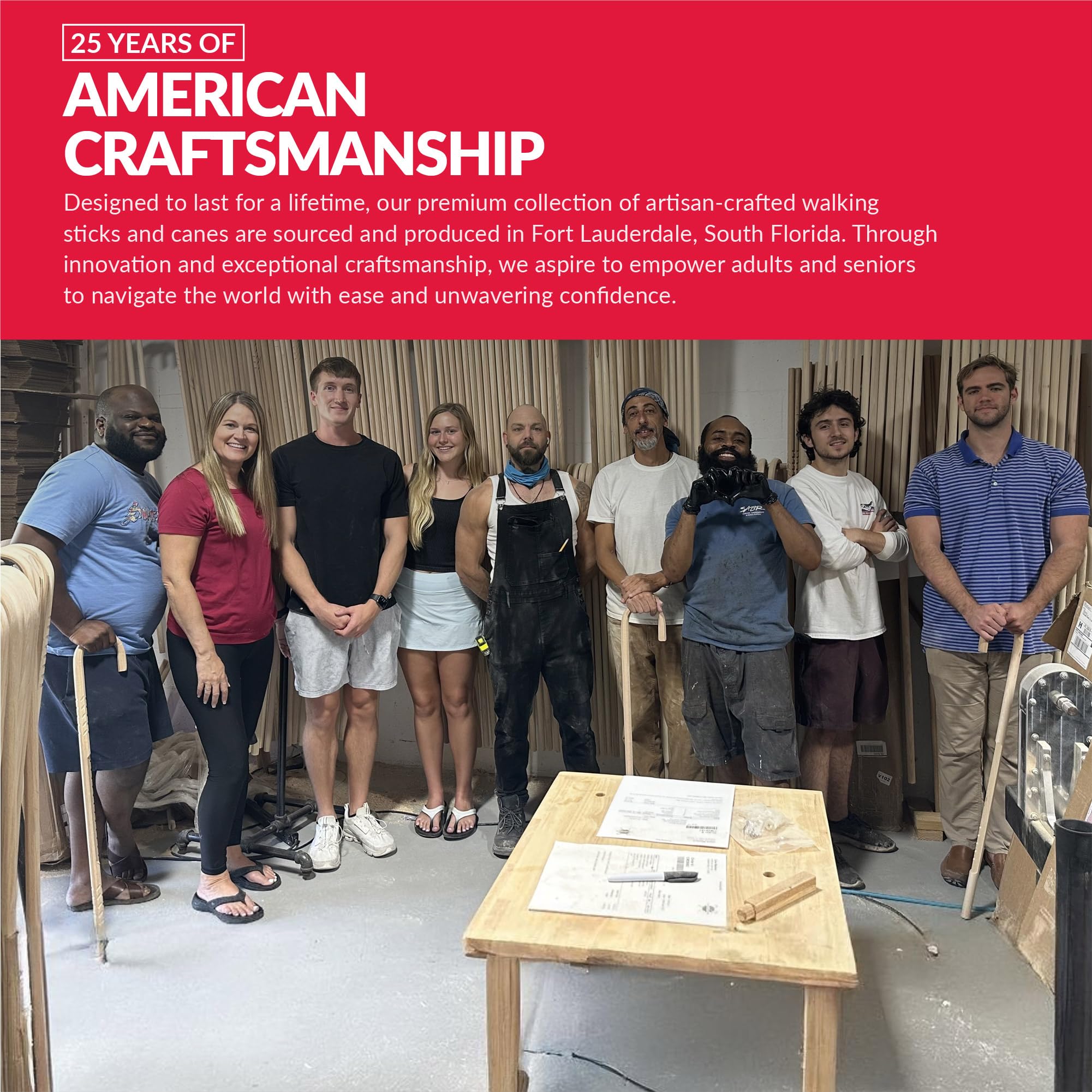 Cane Masters Handgefertigter klassischer amerikanischer Gehstock aus Holz, sehr langlebig, amerikanisches Hickory-Holz, ergonomischer Griff und Körpergriff, rutschfeste Gummispitze aus Holz