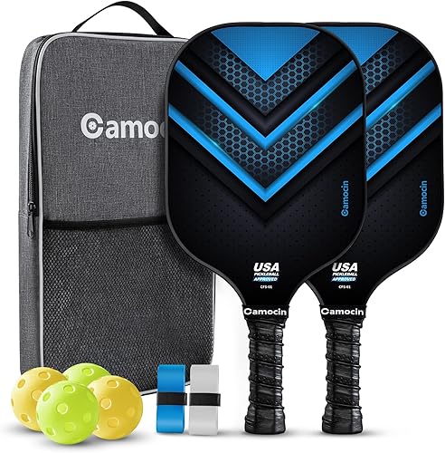 Pickleball Paddles Set of 1  2  4, USAPA Approved Fiberglass  Carbon Fiber Pickleball Set with Pickle Ball Rackets, Balls and Pickleball Bag,