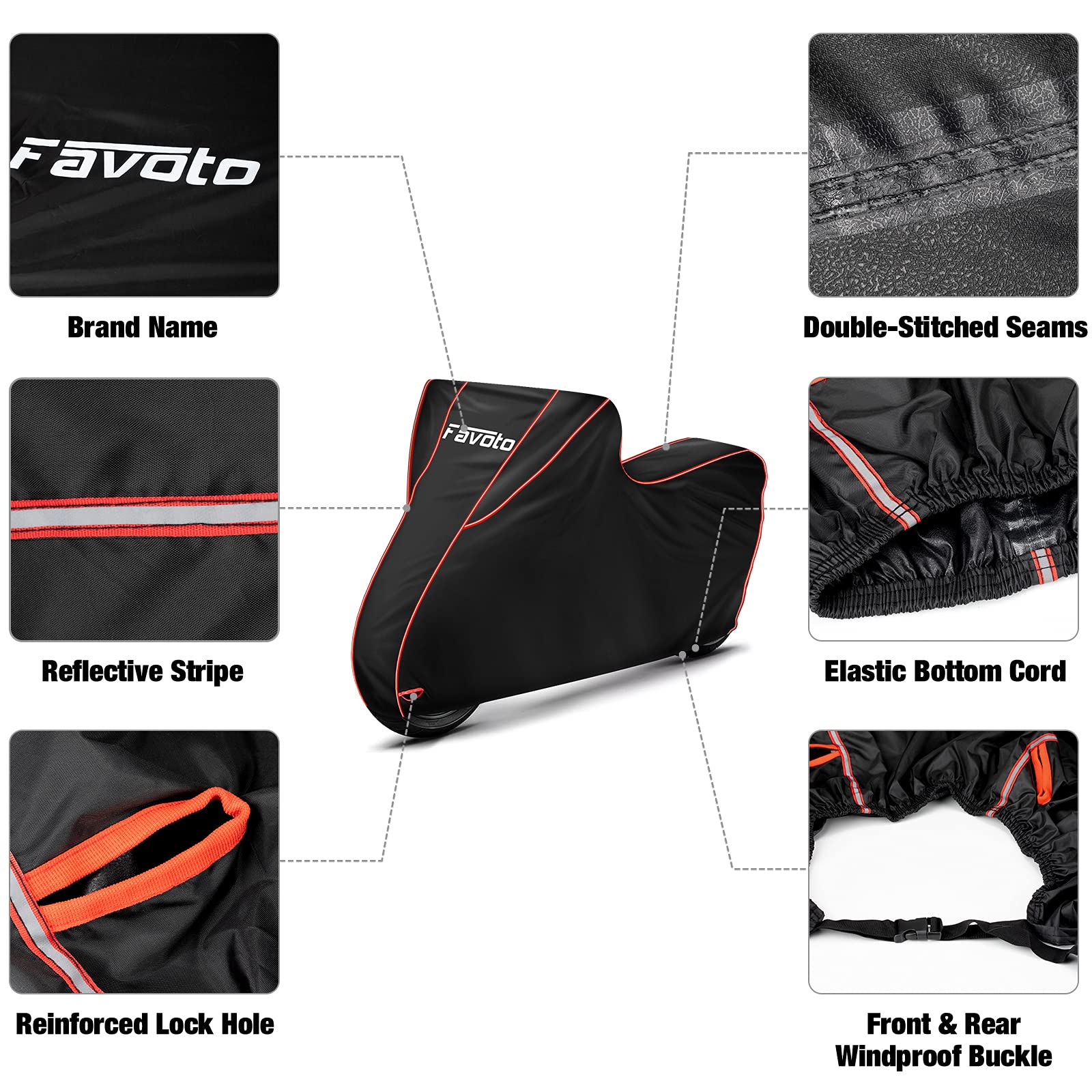 Maizjok® Telo Moto da Esterno Interno Telo Coprimoto Impermeabile Copri Moto 210D Poliestere Copertura Universale per Scooter Motorino Ciclomotori Motocicletta Stradale Motocross (245x105x125cm