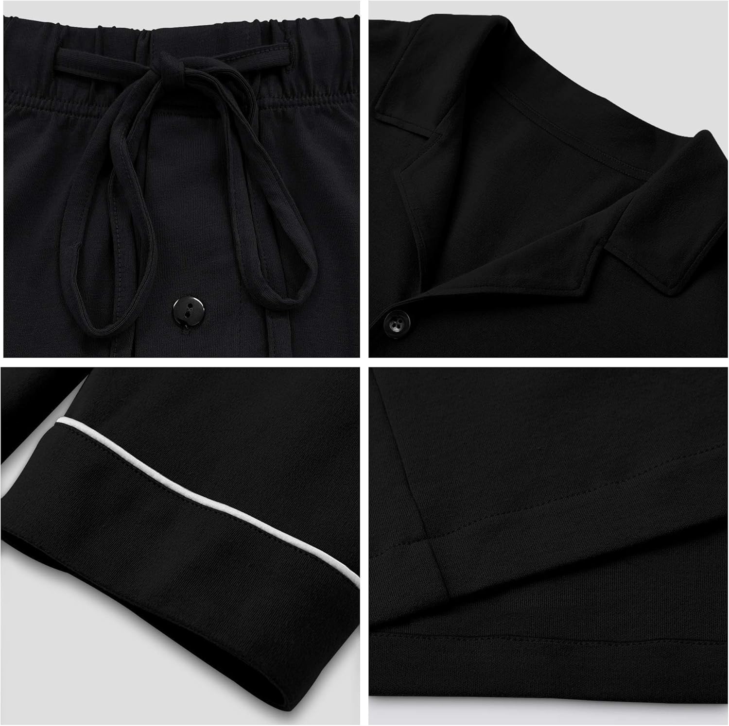 COLORFULLEAF Men's 100% Cotton Short Sleeve Pajama Sets Button Down Notched Collar Sleepwear Soft Lounge Pjs with Pockets - Image 5