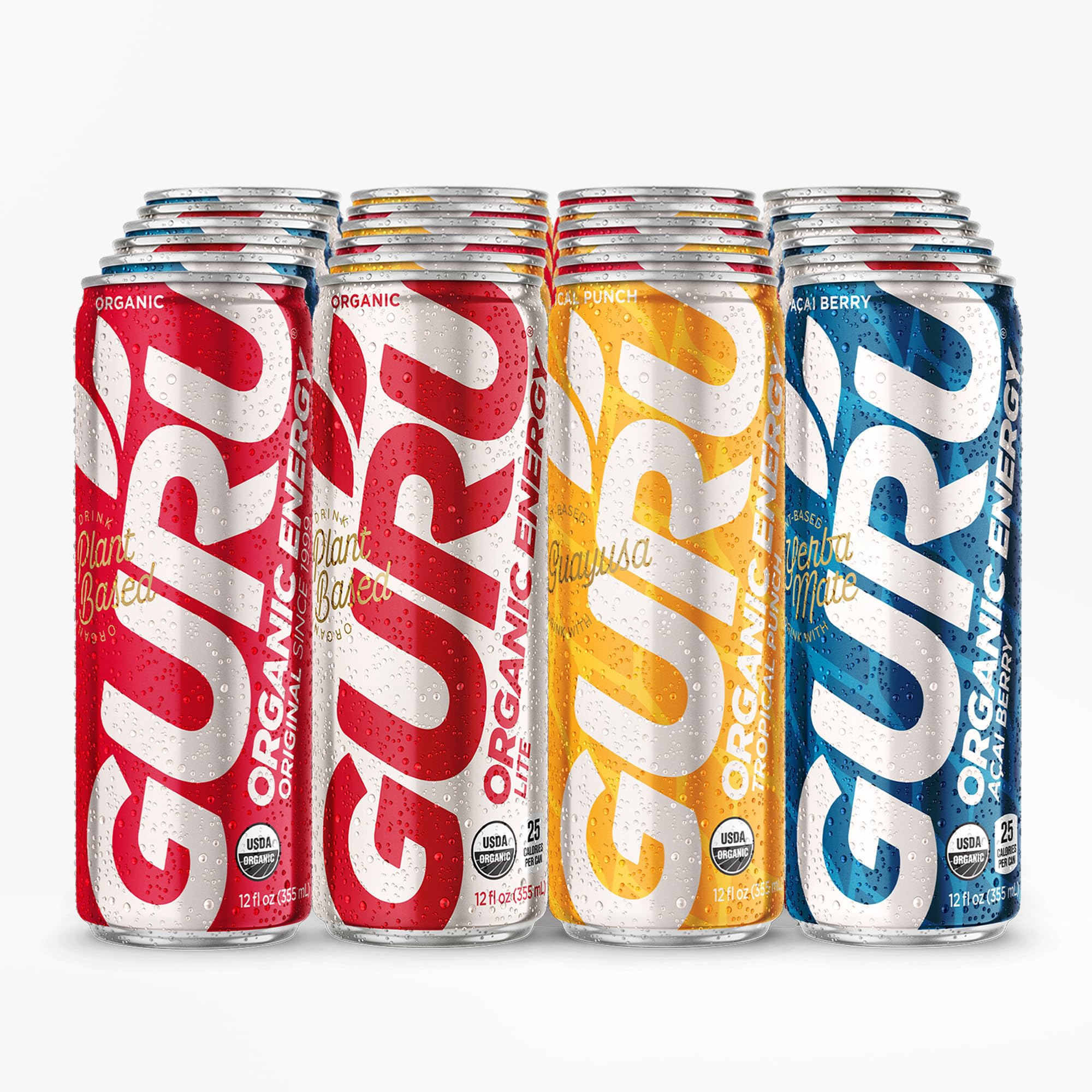 Buy GURU Clean Energy Drink Variety Pack, 24 Pack, Pre Workout Energy