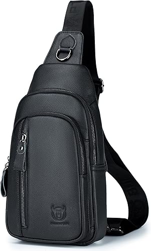 Miniatura 15 de LUKZIJAES Bolso bandolera de cuero genuino para hombre marrón (#1-Brown)