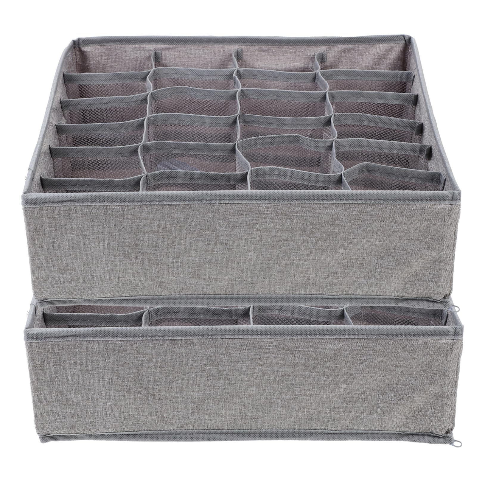 PRETYZOOM 2Pcs Underwear Organizer Foldable Storage Box with Slots for Closet Design for Socks Ties Belts for Space Saving Storage