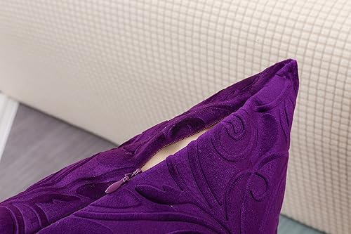 Miniatura 9 de TangDepot Funda de almohada en relieve de terciopelo pesado, tela de terciopelo anaglifo floral de clase, funda de almohada decorativa, funda de