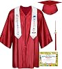 Shiny Kindergarten & Preschool Graduation Gown Cap Tassel and Stole Set with 2025 Charm for Kids