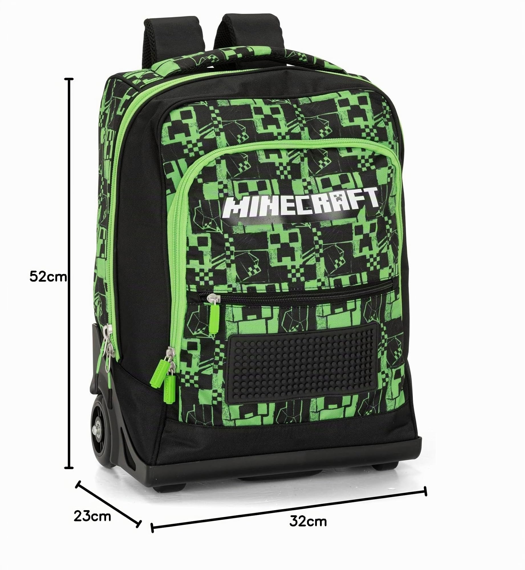 MINECRAFT - Zaino Scuola Trolley Ufficiale Minecraft con Maniglia Regolabile