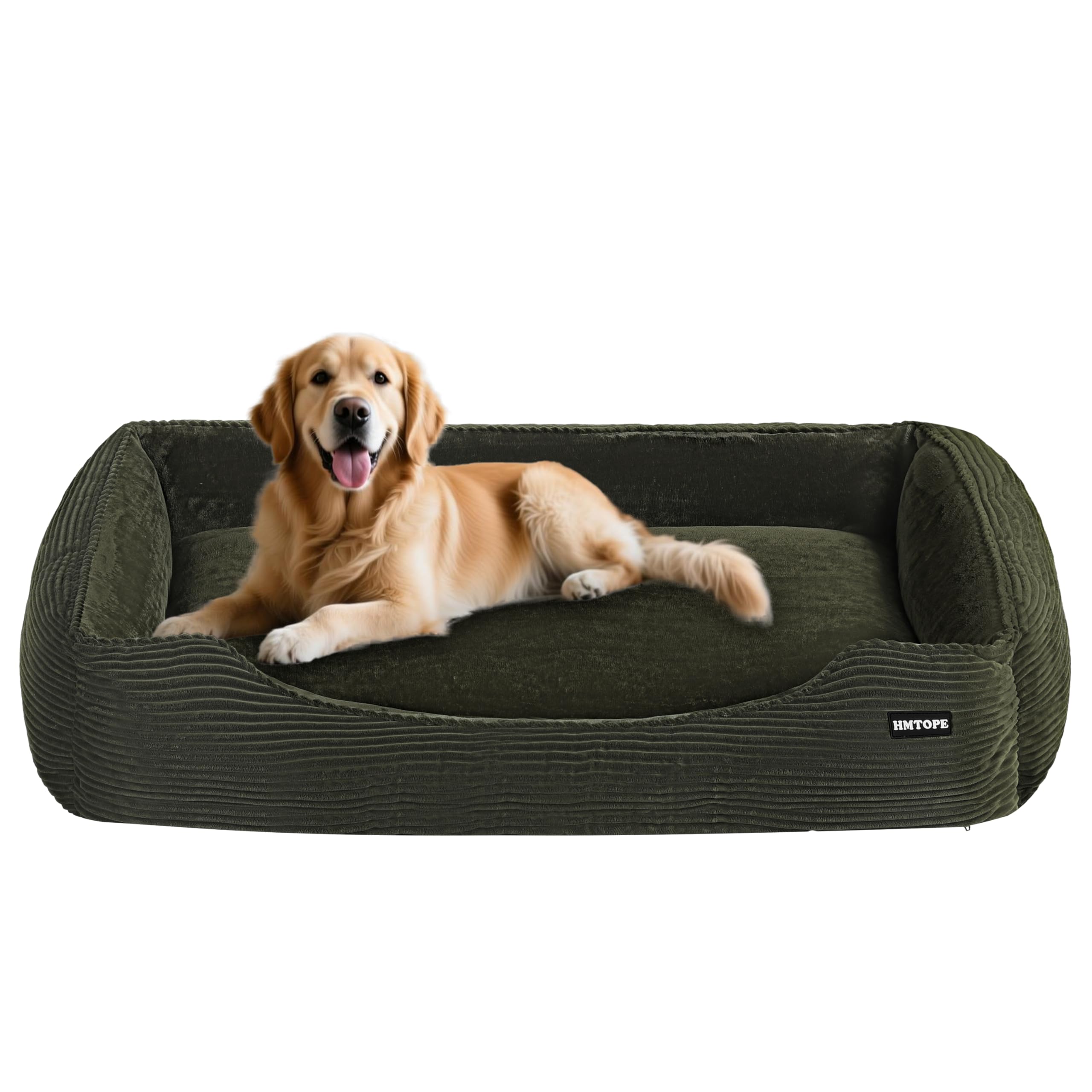 HMTOPE Hundebett, Hundesofa, Hundematte aus Cord, S/M/L, rutschfest, Abnehmbar und Waschbar, Weich und Atmungsaktiv