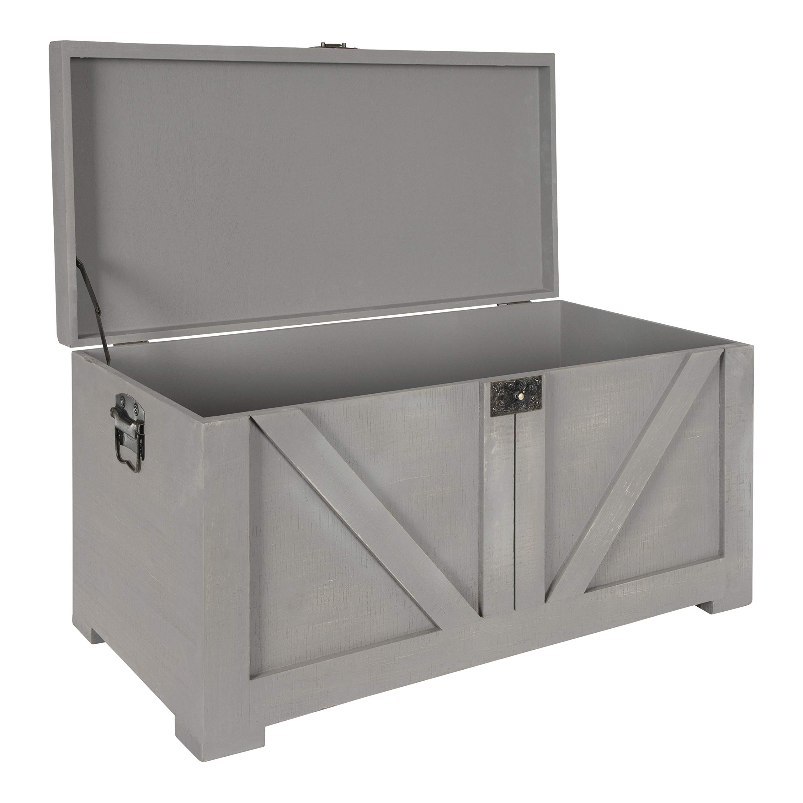 Kate and Laurel Cates Classic Farmhouse Small Wooden Storage Chest