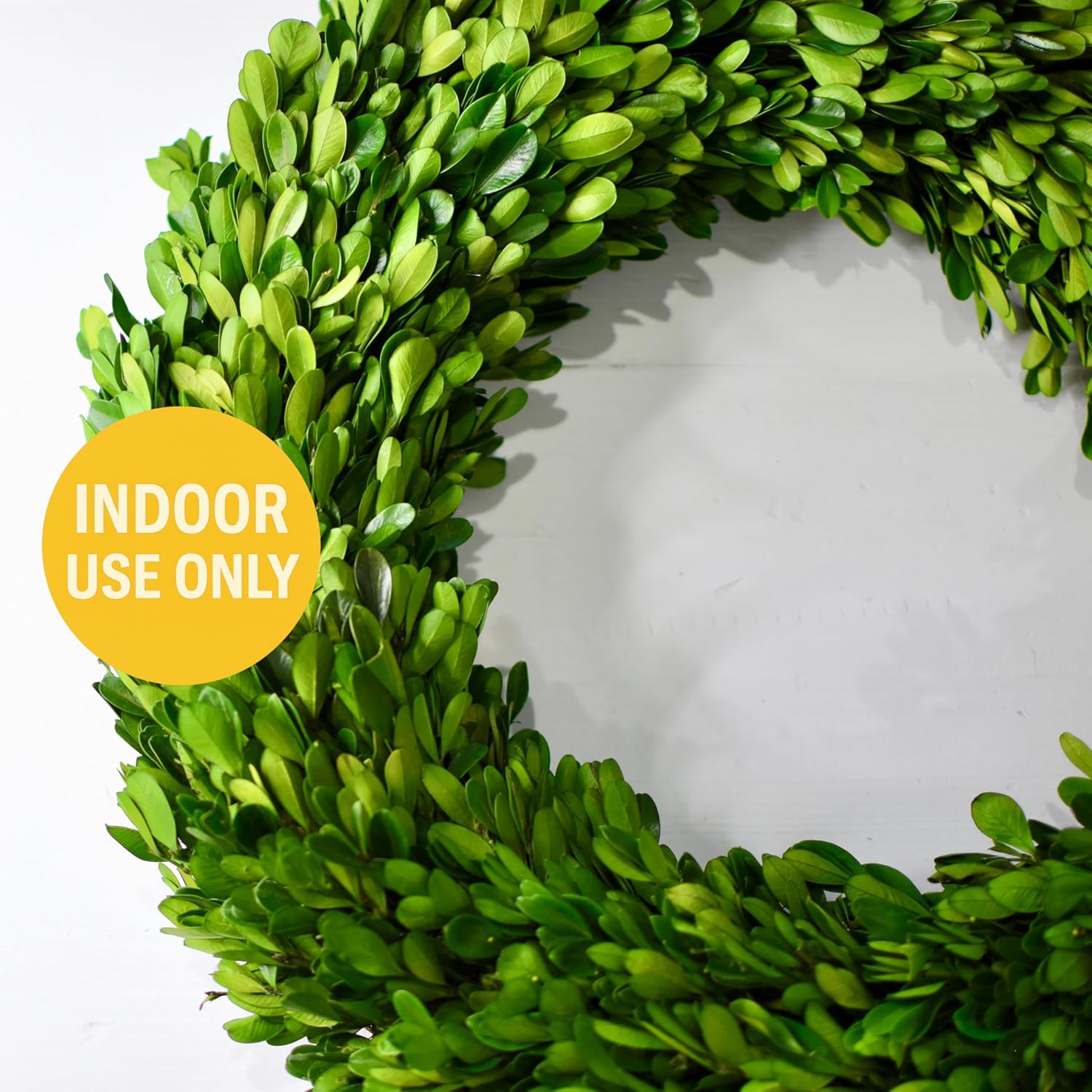 18 Inch Preserved Boxwood Wreath – Real Greenery Indoor Décor for Spring & Summer, Farmhouse Wall & Mantel Accent – Eco-Friendly, Fade-Resistant by Birbird Decor