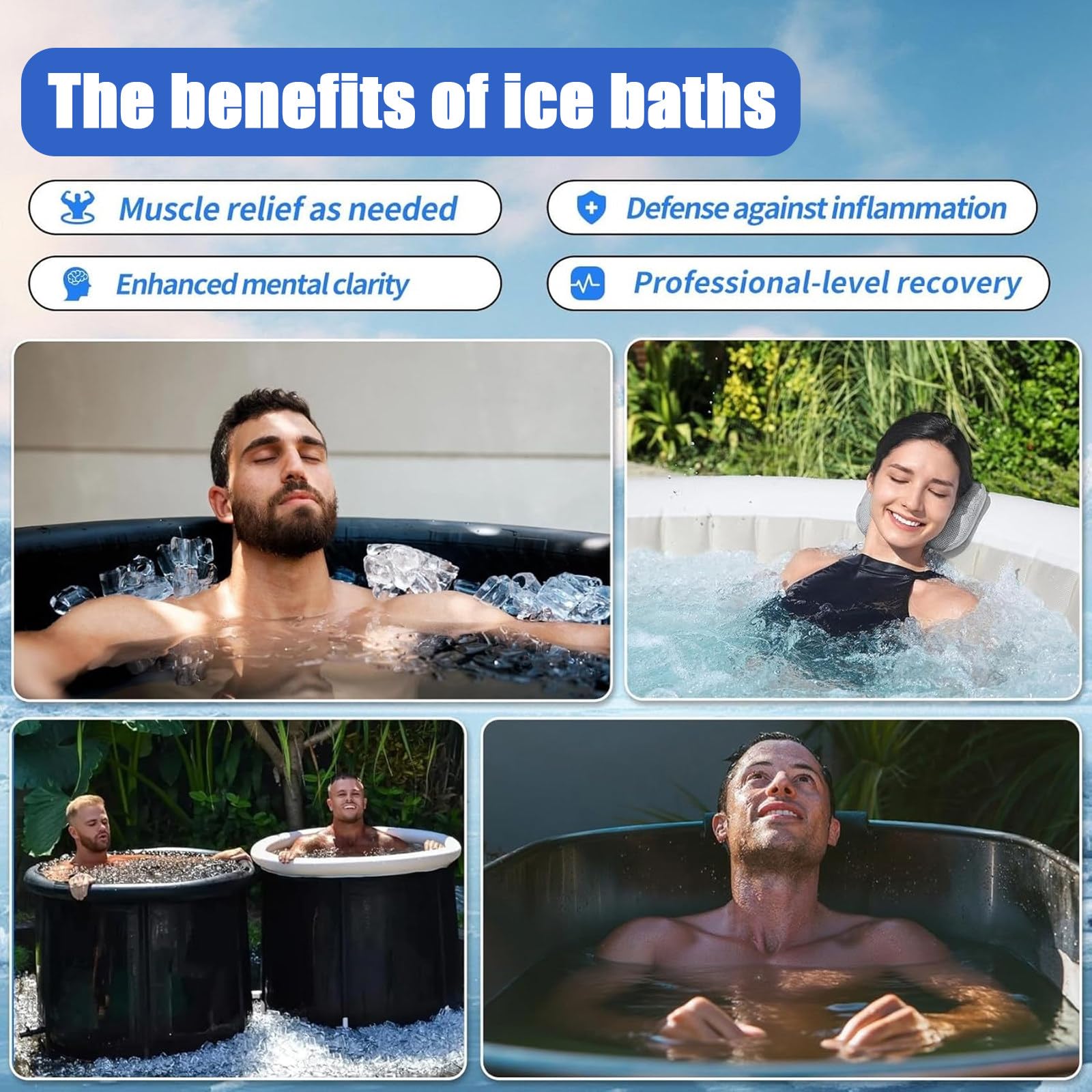 Enfriador de Agua para baños de frío «Recovery»,refrigeración para baños de Hielo con Temperatura mínima de 4°C, Kit de circulación Completa para bañera de frío en el Gimnasio doméstico