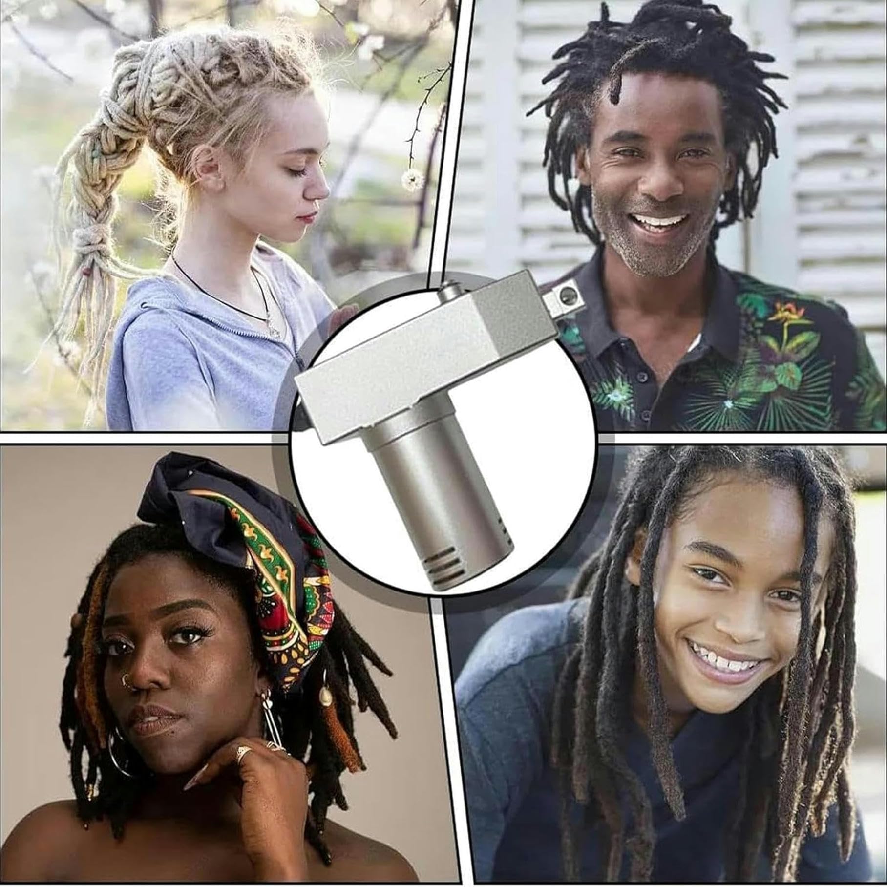 Máquina para Hacer rastas, Trenzas de Crochet, Herramienta Manual de Acero Inoxidable, Accesorios para rastas DIY + Ganchos de Crochet de 6 mm/8 mm/10 mm, 1 Pieza