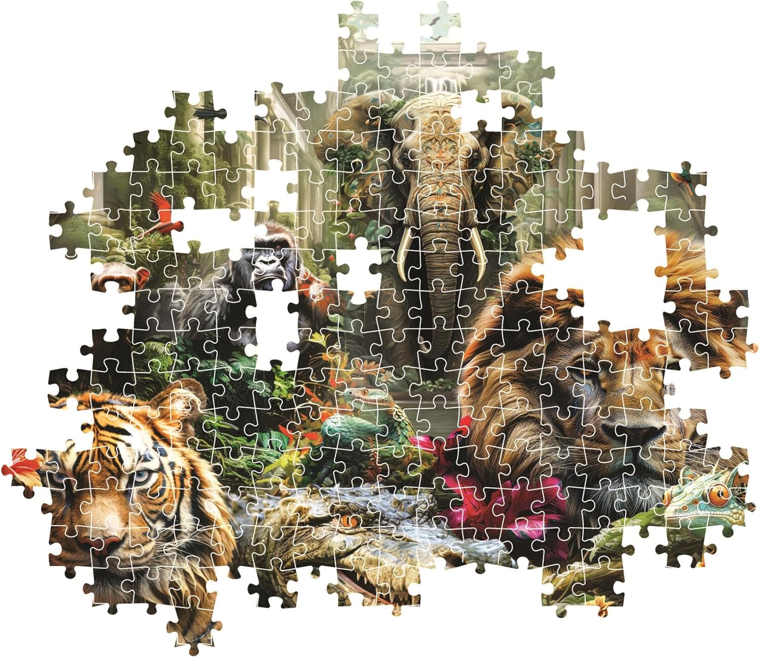 Clementoni - 39987 Jigsaw Puzzle 1000 Pieces for Adults and Teenagers, Collection, Mystic Jungle Theme with Poster, Compact Box, Gift Idea for Men and Women, Made in Italy, 70 x 50 cm, 39987
