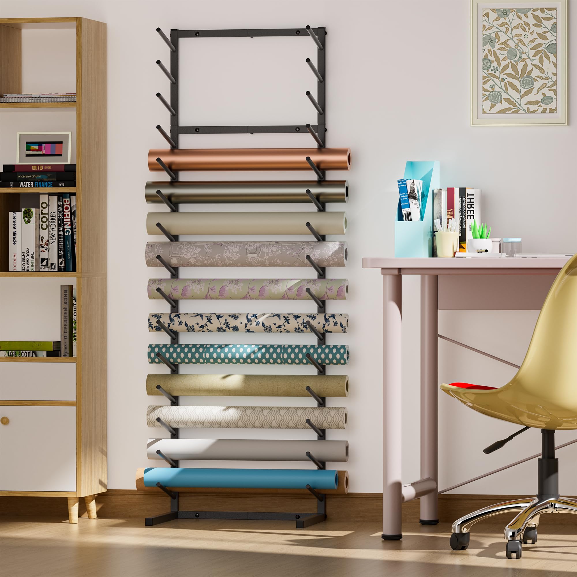Snapklik.com : GIOTORENT Wall Mount Blueprint Storage Rack,15-Tier ...