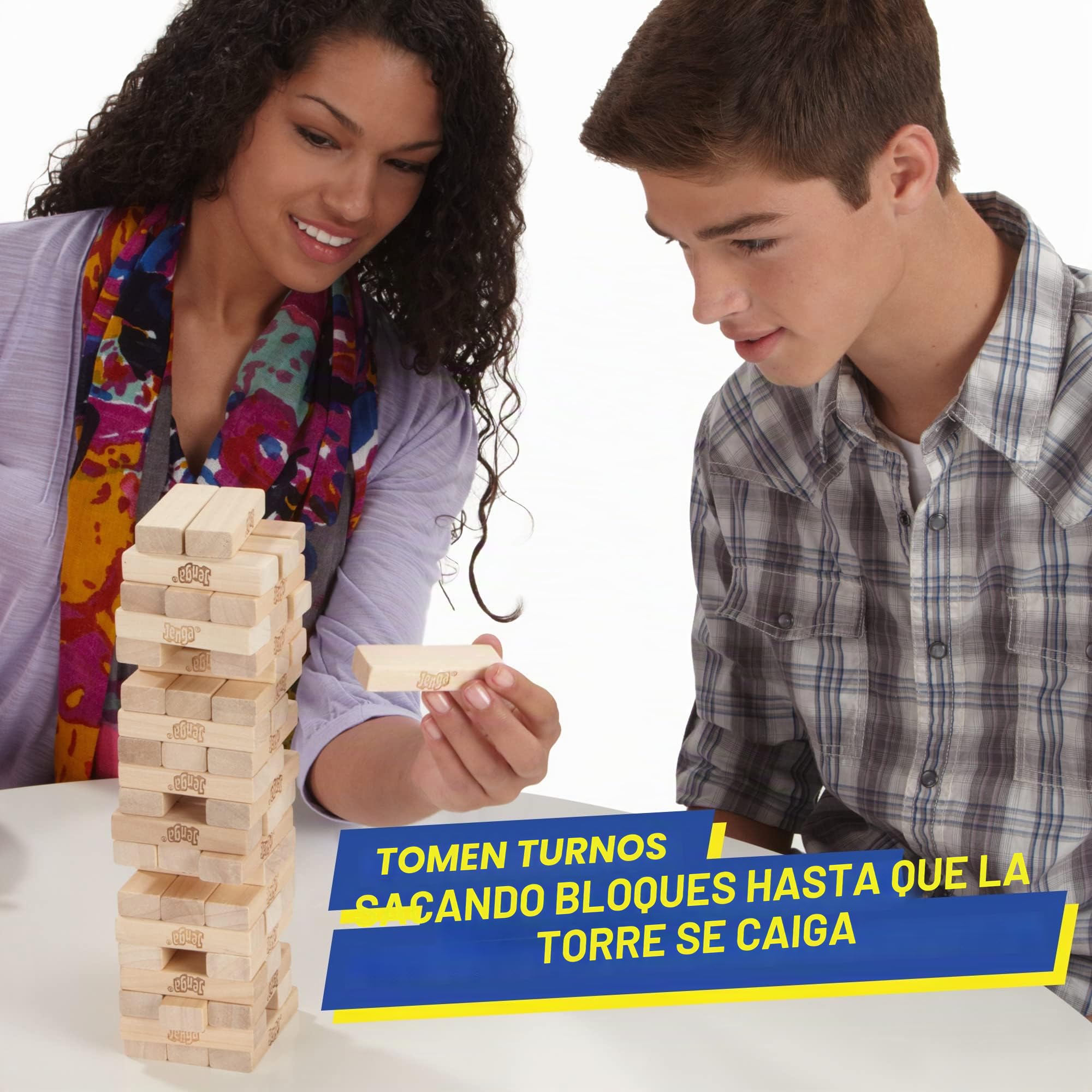 Hasbro Gaming Jenga, Juegos de Mesa para Niños y Niñas de 6 Años o Más, Fiestas con Amigos, Habilidad y Estrategia
