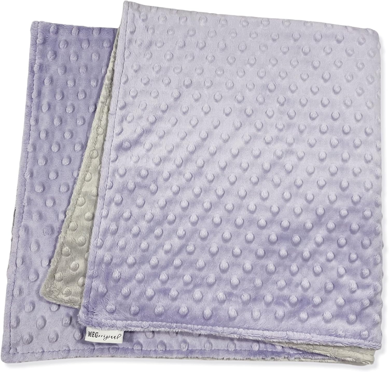MEG ORIGINAL Lavender & Gray Minky Dot Baby Girl Blanket