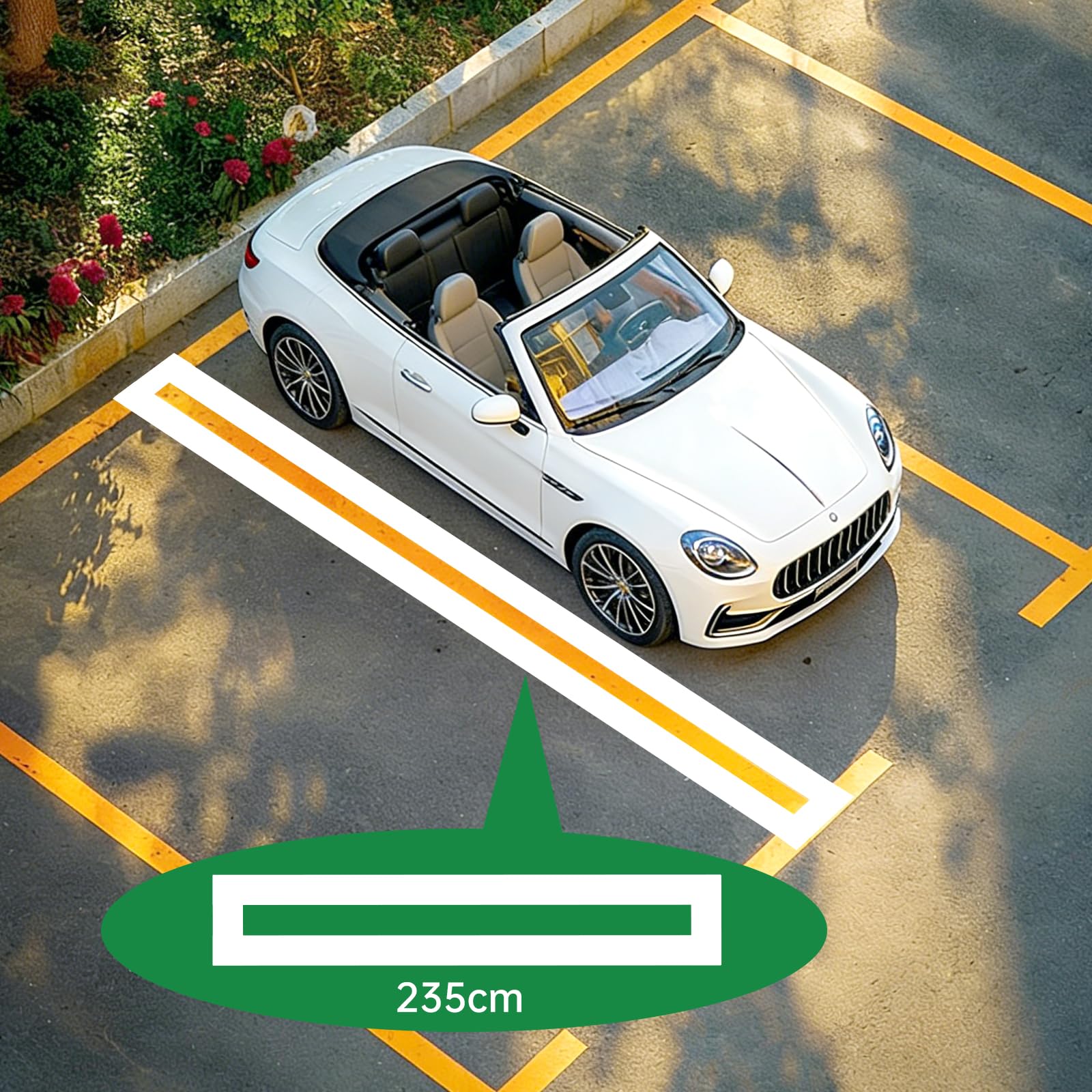 EXLECO 2 plantillas de líneas de estacionamiento 215 x 10 cm | 235 x 30 cm, plantillas de silicona plegables para líneas de estacionamiento, plantillas reutilizables, plantillas portátiles para