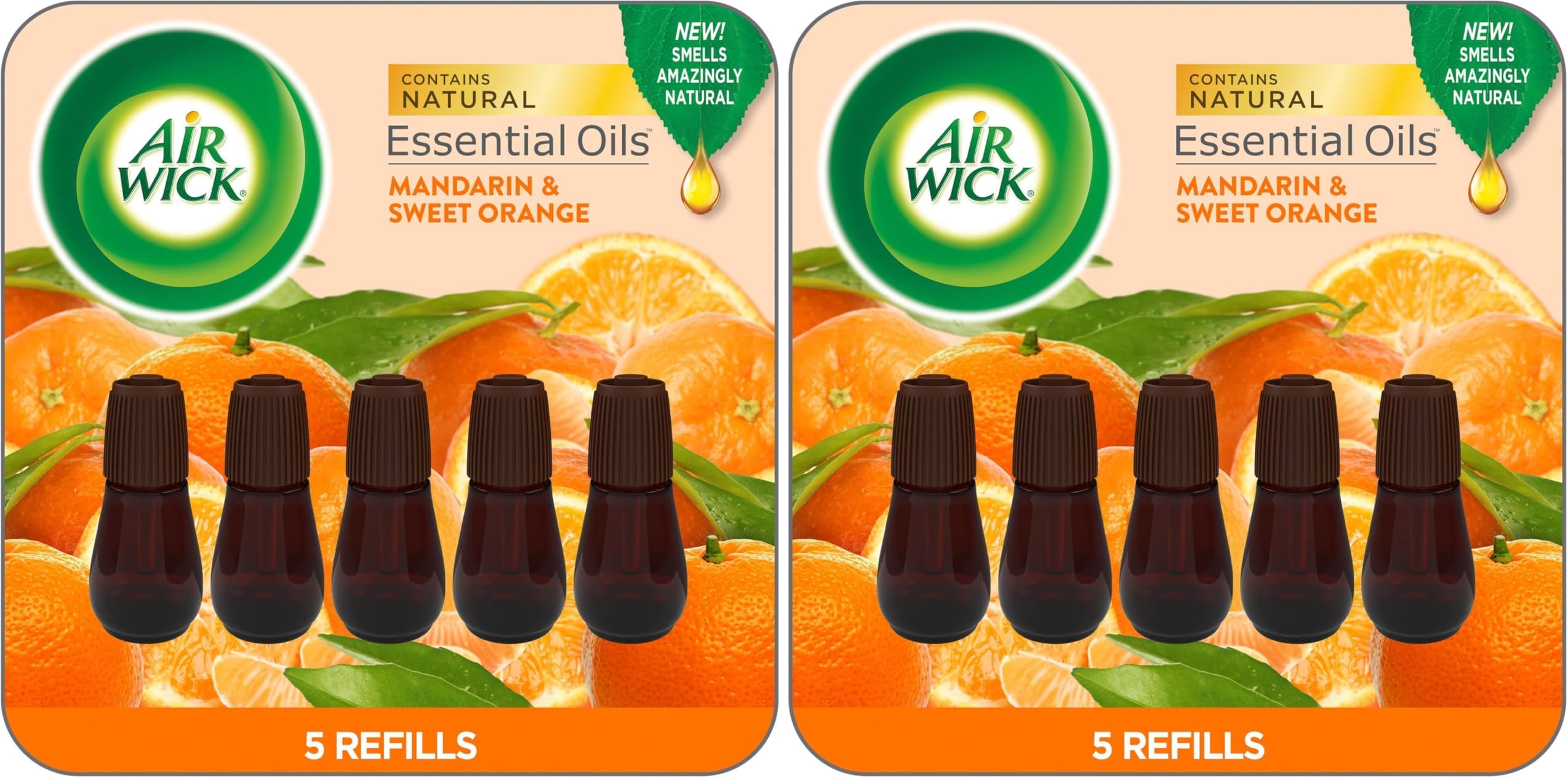 Essential Mist Refill, 5 ct | Mandarin & Sweet Orange | Essential Oils | Air Freshener | Pack of 2