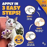 Vista 8 de Soft Claws for Cats & Kitty - CLS (Cleat Lock System), Essentials for Kitten's First Year (20 Kitten Caps, 20 Small Caps), Color: Clear